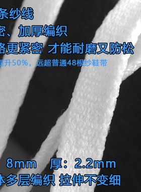 耐 适用Blazer SB开拓者板鞋8mm扁鞋带原装拆线黑白红绿紫灰黄蓝