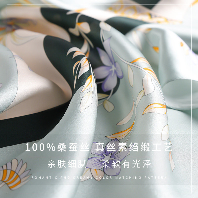 杭州丝绸妈妈送礼女士长款2022丝巾 杭丝路围巾/丝巾/披肩