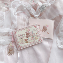 girldream rabbit bear drivers license 2 0 picnic series teenage original design cute lace protective sleeve card bag