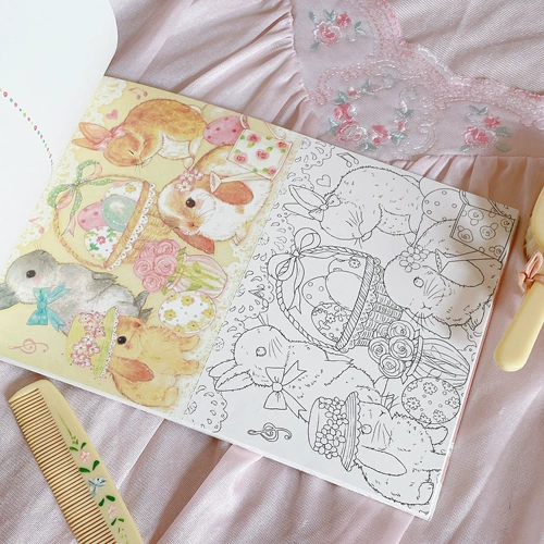 Волшебная раскраска, книга с картинками, милая японская открытка, антистресс