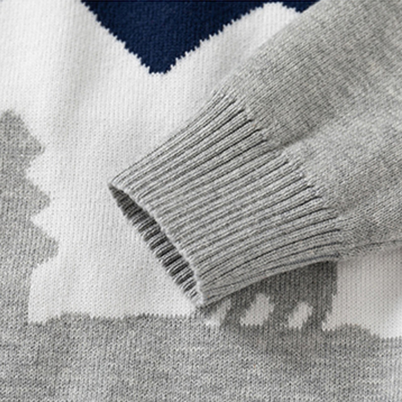 儿童双层针织棉纱毛衣2026秋冬款童装男童雪山小熊套头保暖打底衫,淘宝优惠券,粉丝福利购,淘宝优惠卷