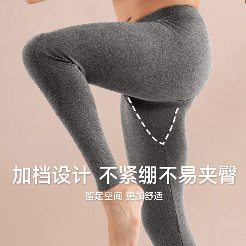 浪莎秋裤男款纯棉毛裤薄款冬天线裤中老年加厚加绒带护膝盖保暖裤