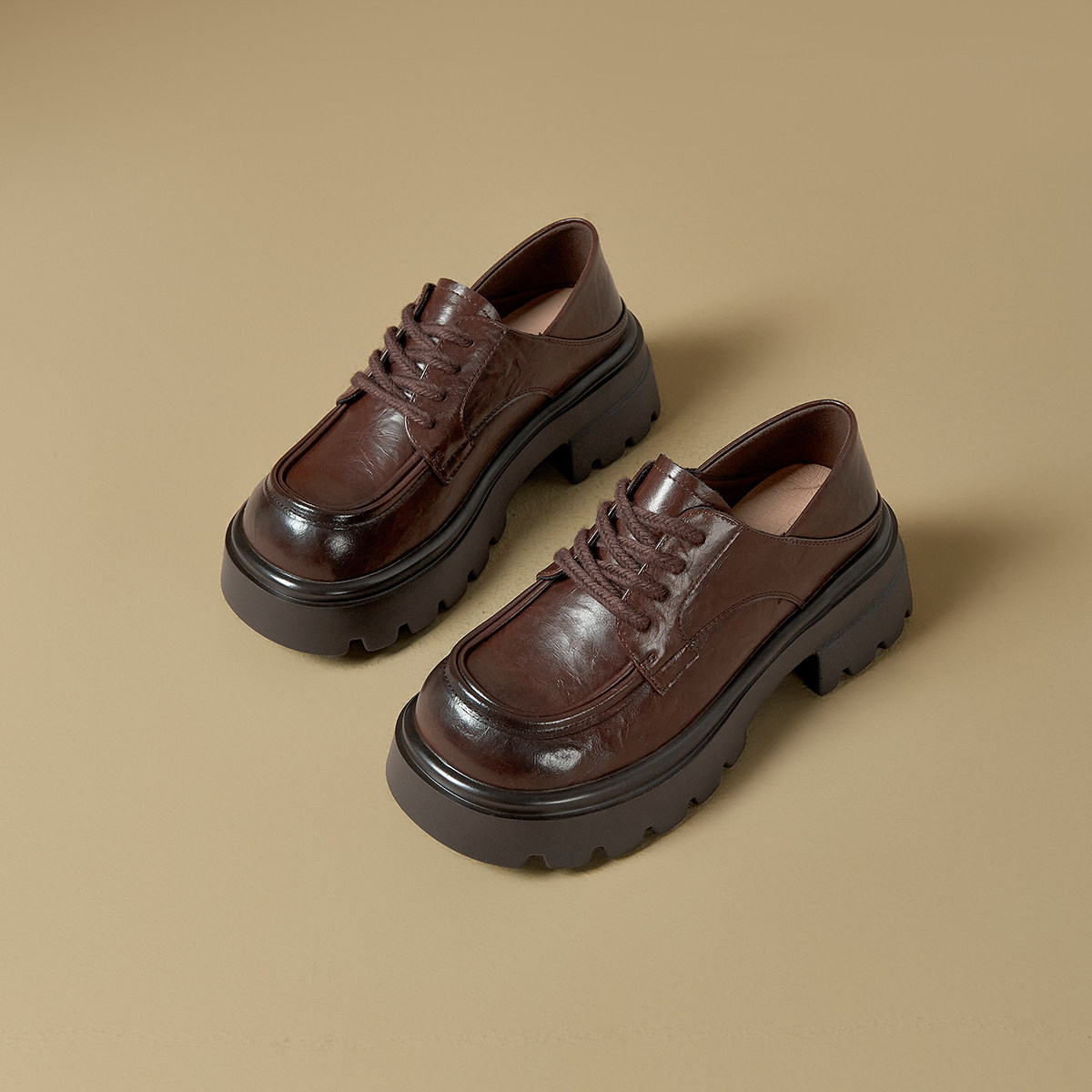 戈美其高跟鞋通勤女鞋乐福鞋女厚底2025新款春季不累脚黑色小皮鞋,淘宝优惠券,粉丝福利购,淘宝优惠卷