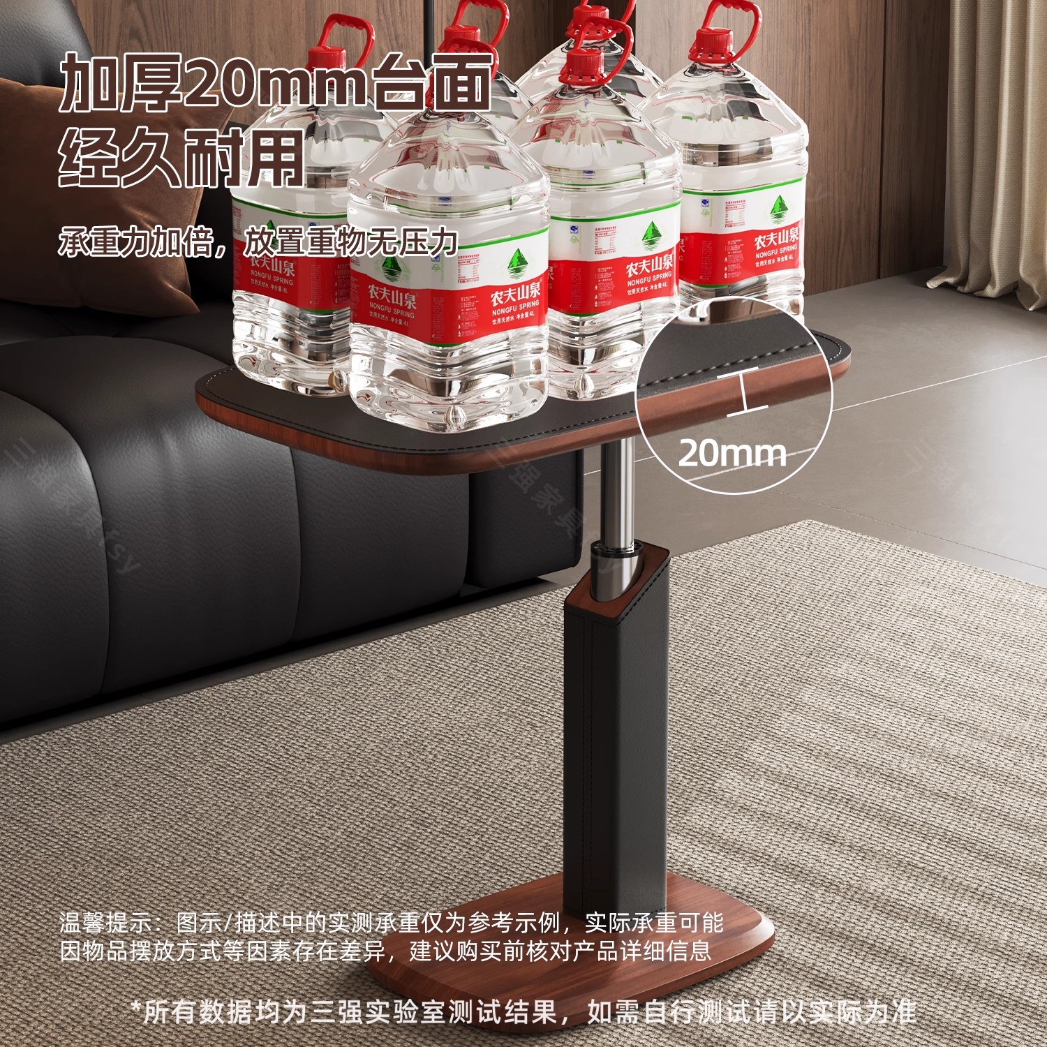 移动边几可气动升降边桌现代简约沙发边小茶几客厅卧室多功能推车 - 图0