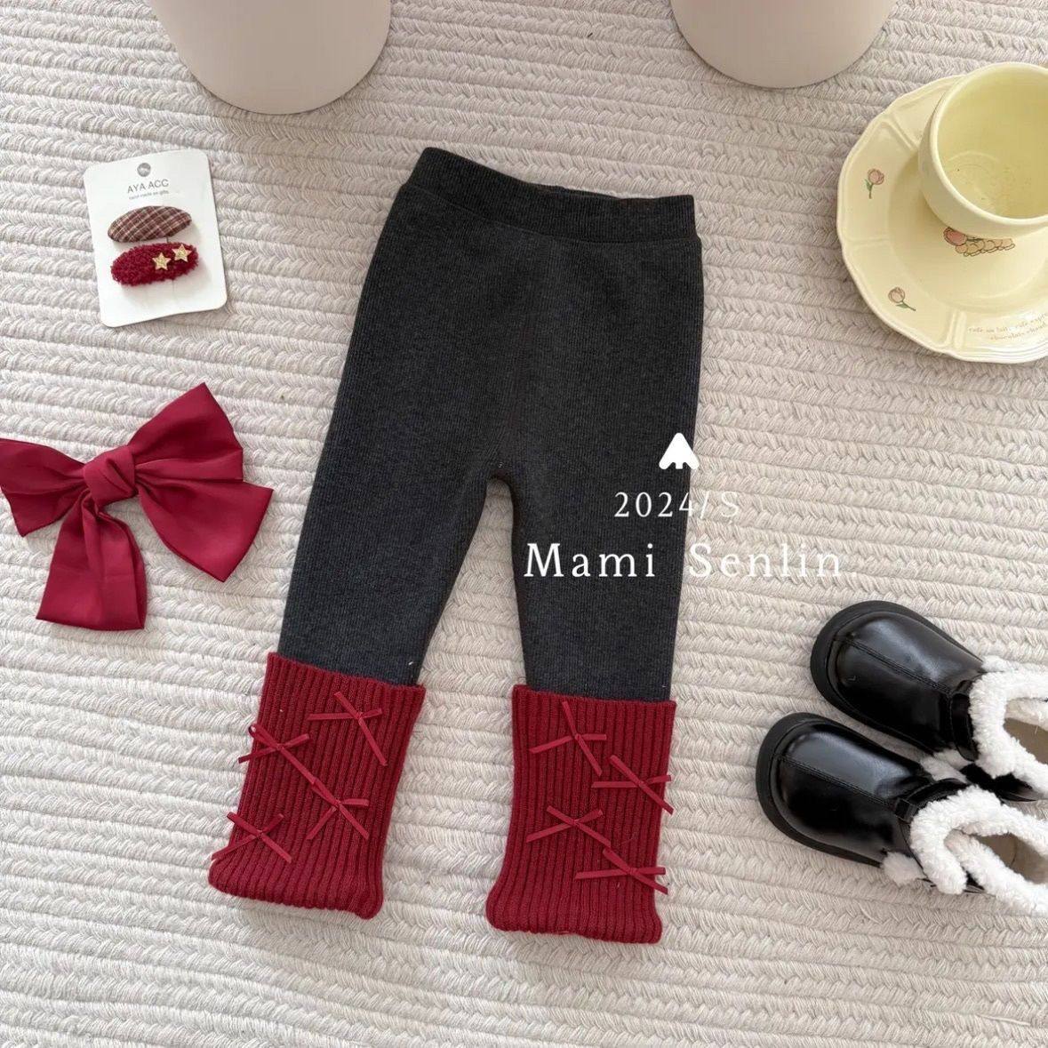 女童冬季新款一体绒蝴蝶结堆堆袜打底裤女宝宝加绒加厚保暖裤子潮,淘宝优惠券,粉丝福利购,淘宝优惠卷