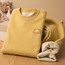 Children Warm Underwear Suit Plus Suede Thickened Pure Cotton Boy Autumn Clothes Autumn Pants Full Cotton Baby Girl Clothes Autumn Winter