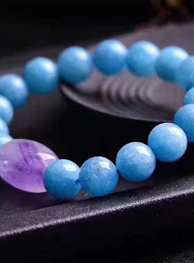 转运珠单圈手串天然海蓝宝