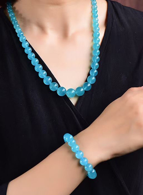 天河石玉髓手链天河石玉髓项链塔链