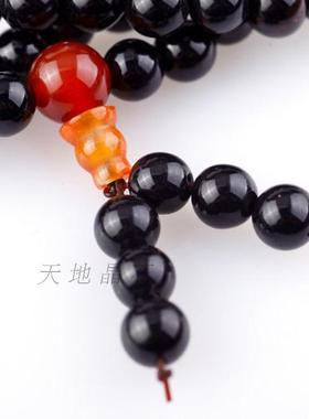天然黑玛瑙佛珠手链