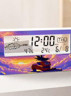 龙珠透明夜光智能温湿度闹钟