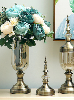 欧式风玻璃样板房插花器装饰品