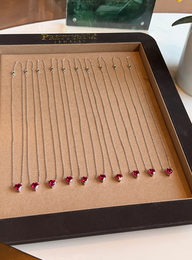 pretty&na女款925银镀金爱心项链