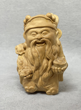 《正宗小叶黄杨木》摆件福禄寿