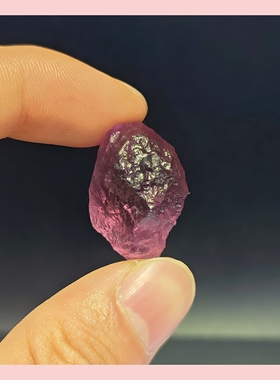 霞光紫小号款收藏天然玻璃陨石原石矿石标本陨石裸石无孔石10多克