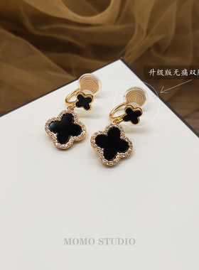 无耳洞耳夹百搭四叶草耳环
