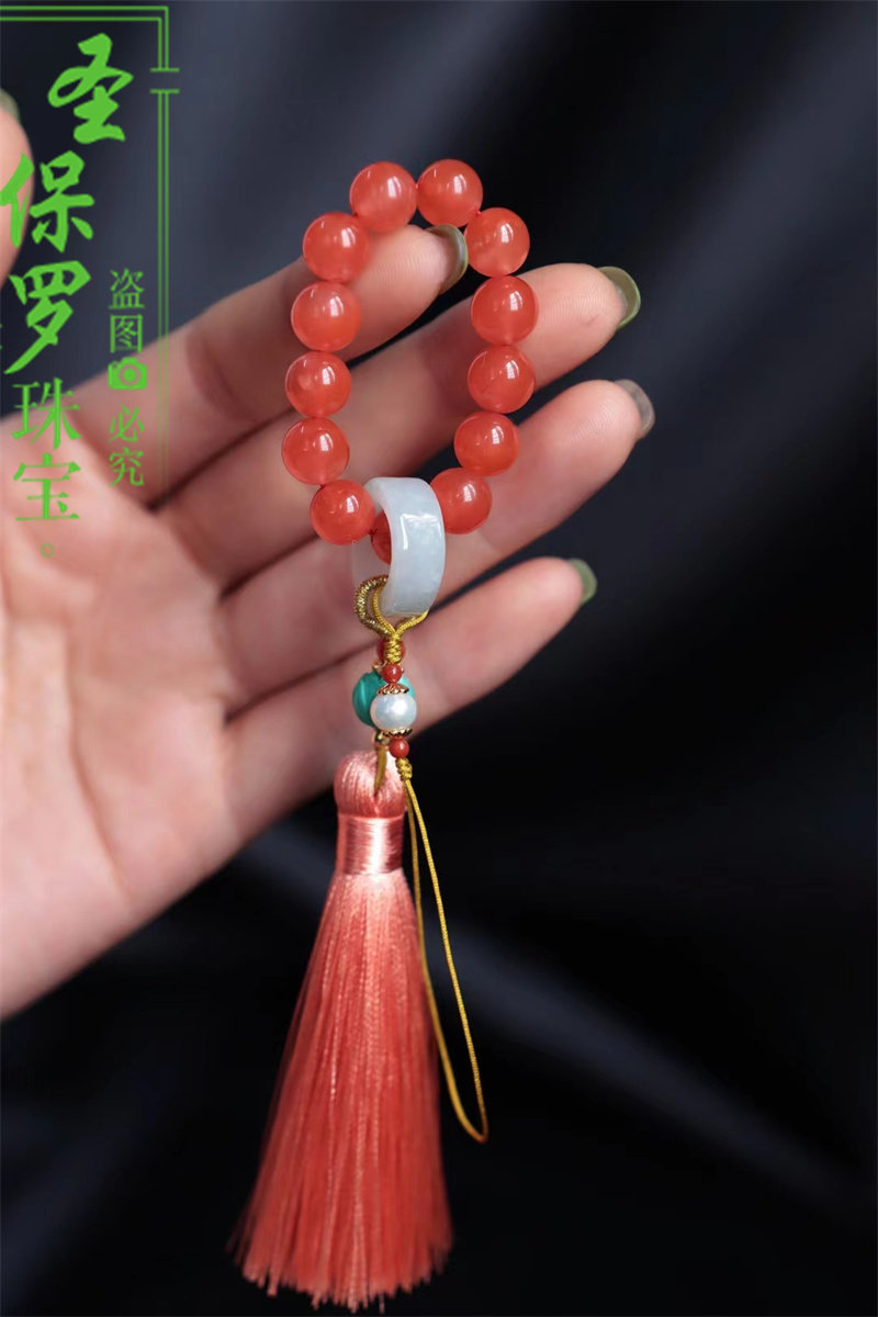 天然南红玛瑙小手捻女指尖文玩手串礼物饰品手持手把件流苏余太翠_虎窝淘