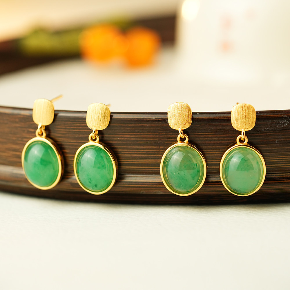 御臻珠宝｜非洲翠｜S925银｜耳饰耳钉耳坠设计款多样性蛋面翠绿,淘宝优惠券,粉丝福利购,淘宝优惠卷