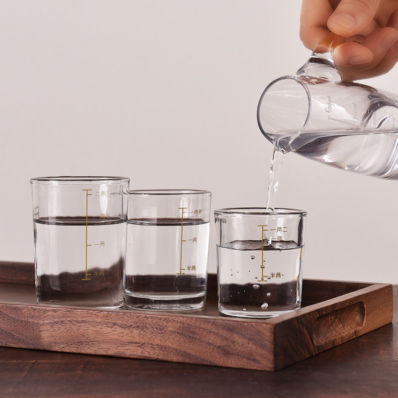 家用钢化玻璃白酒杯二两带刻度酒杯啤酒杯分酒具高档洋酒烈酒杯,淘宝优惠券,粉丝福利购,淘宝优惠卷
