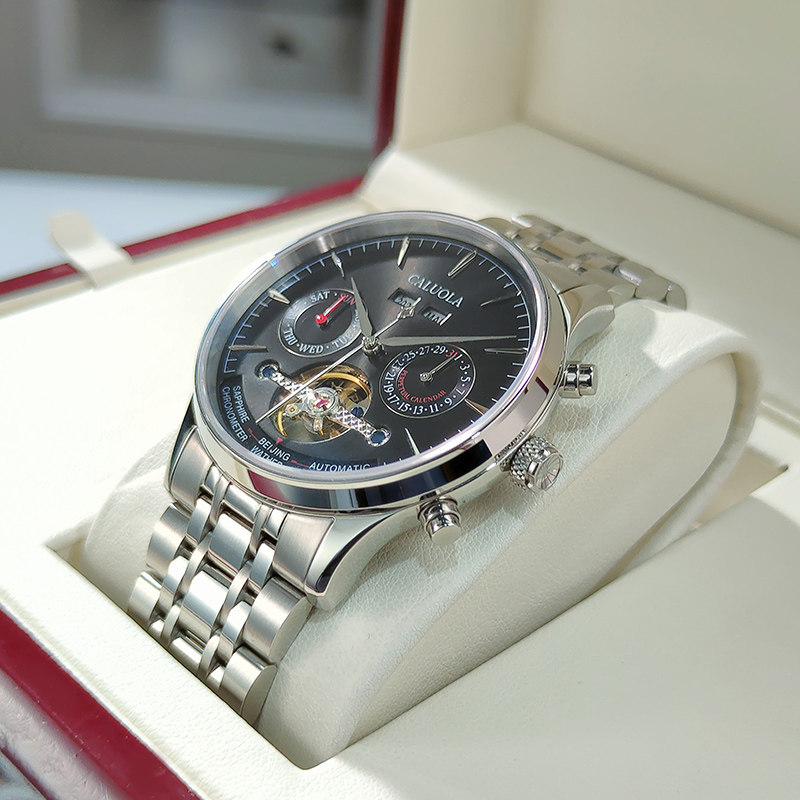 卡罗莱男士时尚十大镂空防水机械表 卡罗莱乔邦国产腕表