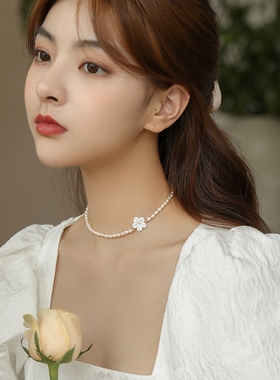 CHOKER原创天然贝壳樱花珍珠