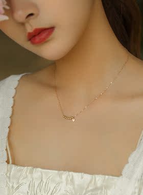 不褪色14K包金女项链锁骨链颈链