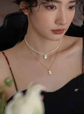 五月定制母贝14K包金可爱小兔子