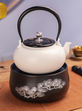 【莺歌烧正品】电陶炉家用煮茶炉静音无辐射不挑壶泡茶煮茶器银松