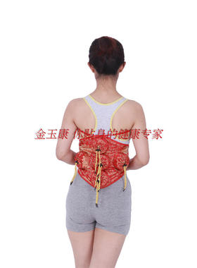 五联布套腰腹部红色绸缎植绒艾灸