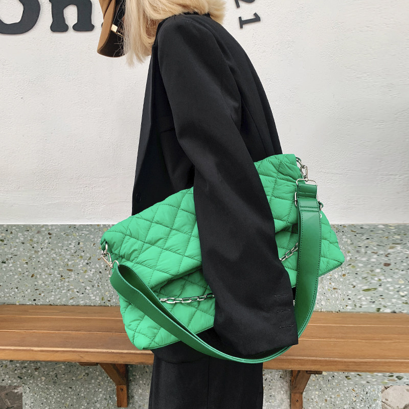 nobag原创高级感2021新款秋冬裥棉菱格链条包羽绒棉斜跨包大容量,淘宝优惠券,粉丝福利购,淘宝优惠卷