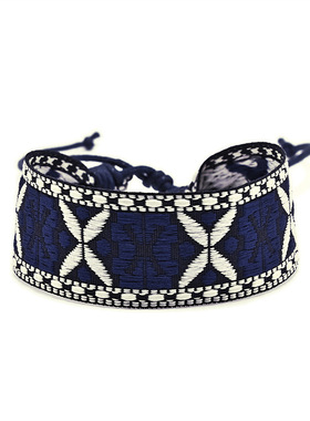 森系波西米亚提花织带编织手链