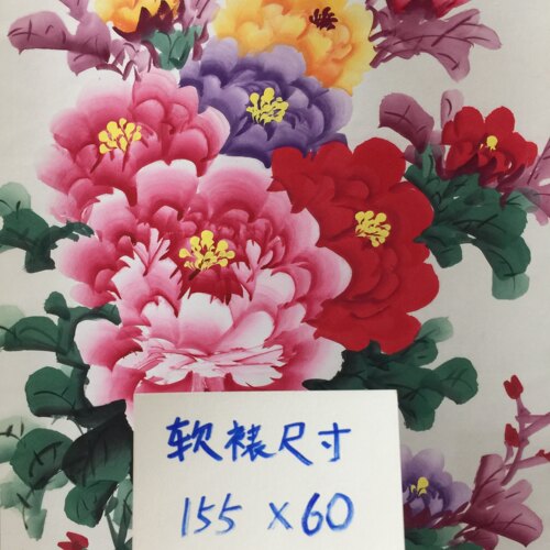 手绘牡丹国画三尺竖版软裱卷轴花开富贵玄关国风客厅装饰画李春凤 - 图0
