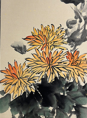 纯手绘国画复古宣纸大号春夏秋冬四条屏软裱卷轴四尺对开装饰挂画