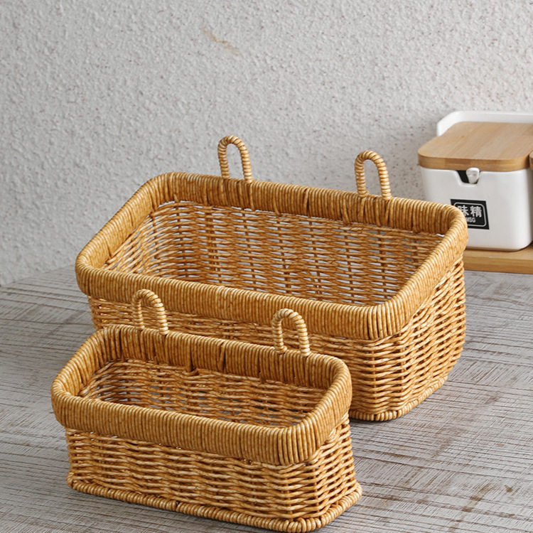 Kens姜蒜收纳筐编织挂篮厨房生姜蒜头葱鸡蛋水果壁挂篮仿藤收纳盒,淘宝优惠券,粉丝福利购,淘宝优惠卷
