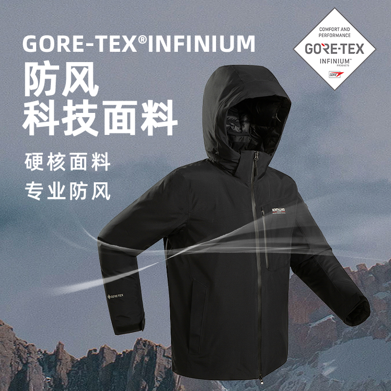 诺诗兰秋冬GORETEX羽绒衣男户外防水防风登山进藏服NDJDH5875S - 图2