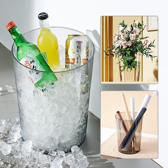 Bedroom simple transparent kitchen trash can with large capacity