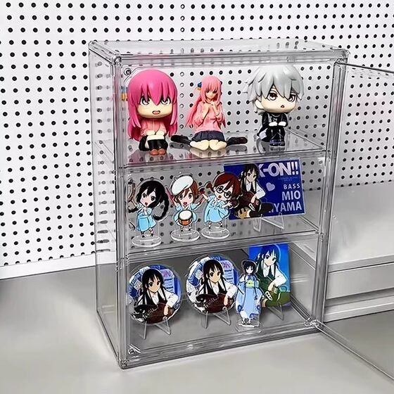 Desktop storage box transparent plastic dustproof large capacity