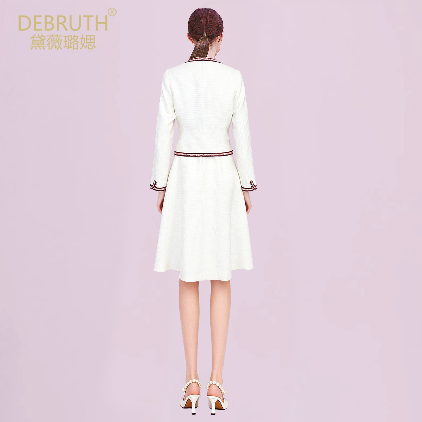 黛薇璐媤香风外套配背心连衣裙女2026春新款法式气质收腰2件套白,淘宝优惠券,粉丝福利购,淘宝优惠卷