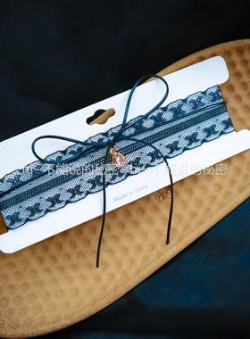 2025夏季爆款黑色蕾丝爱心项链