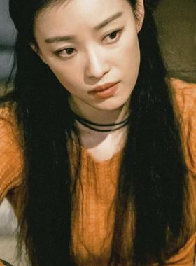 高级感项链黑色皮绳项圈女choker