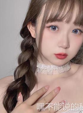 2025新款纯欲复古宫廷白色蕾丝纱网珍珠气质choker颈链项链搭颈带