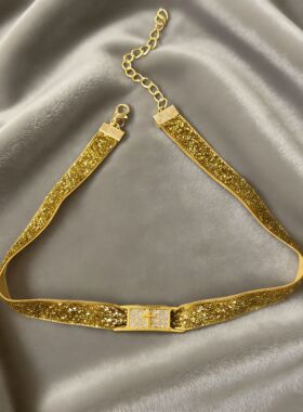 法式复古镶钻方形十字架choker