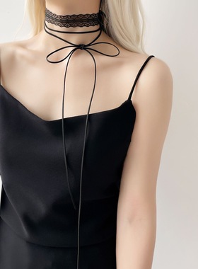 长款纯欲风大腿丝巾飘带叠戴芭蕾