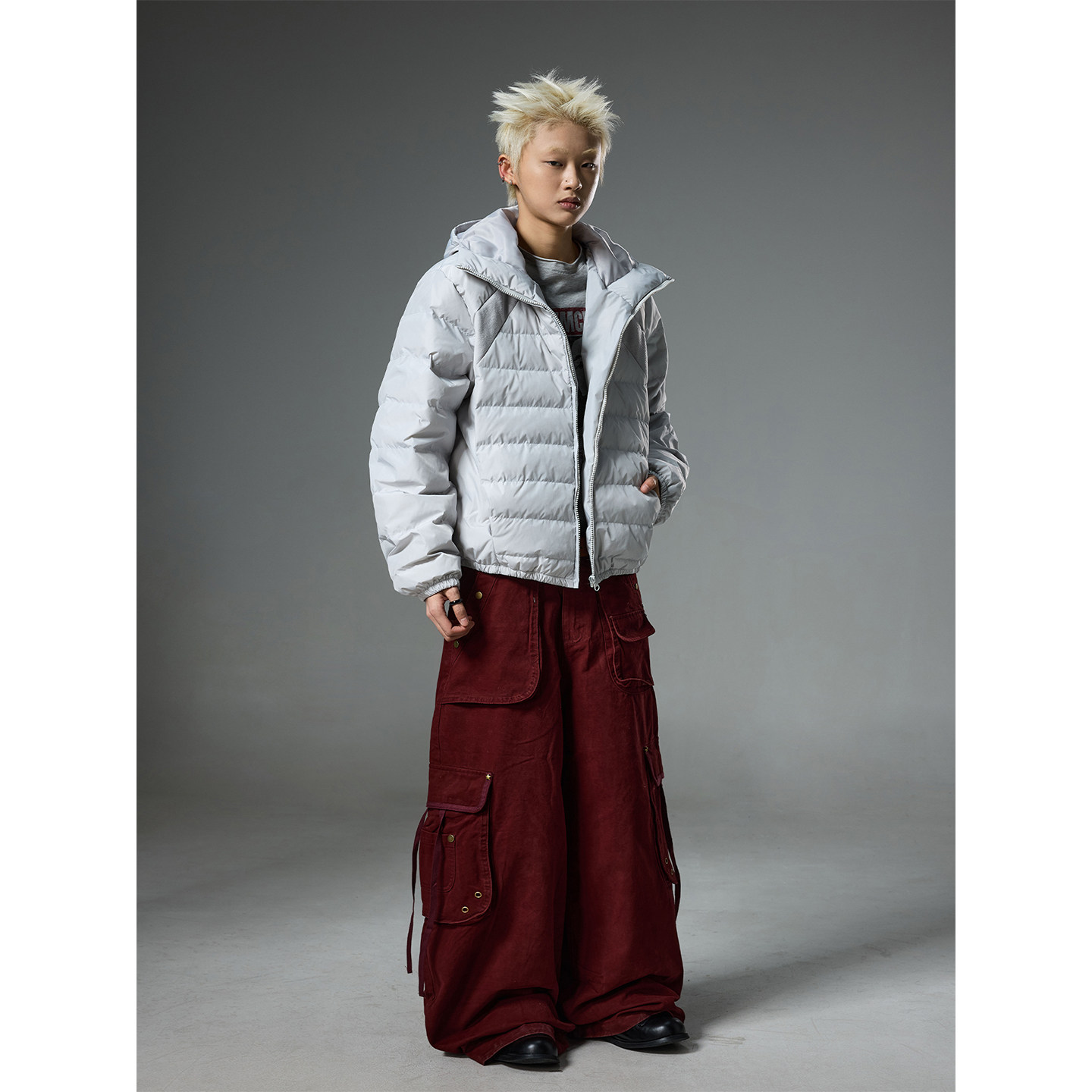 BTSG重工水洗做旧金属立体多口袋阔腿工装裤baggy美式街头拖地裤 - 图2