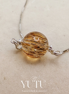 S925银镶嵌天然满顺发超七项链时尚轻奢个性气质简约