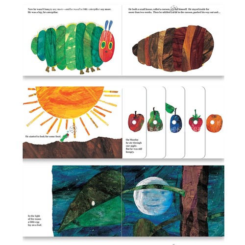好饿的饥饿的毛毛虫 绘本洞洞书 0-3岁英文原版绘本The Very Hungry Caterpillar 纸板书eric carle艾瑞卡尔 幼儿启蒙英语绘本阅读 - 图3