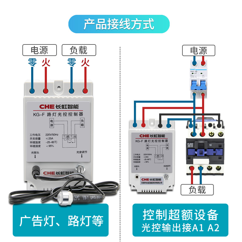 新款路灯光控开关 KG-F光感智能探头传感器 感应天黑自动亮控制器