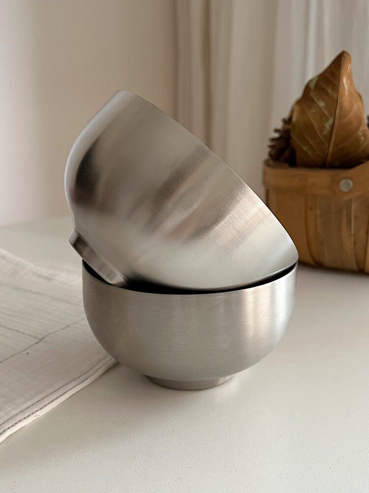 韩式儿童防摔饭碗304不锈钢双层砂光碗筷食堂家用防烫隔热饭汤碗,淘宝优惠券,粉丝福利购,淘宝优惠卷