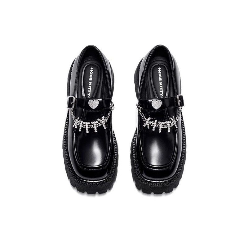 KISSKITTY春秋牛皮玛丽珍鞋厚底增高T字带JK乐福鞋女鞋SA54168-38,淘宝优惠券,粉丝福利购,淘宝优惠卷