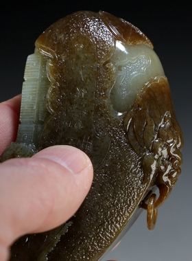 [锦灰堆]天然和田玉籽料把玩件手工原创八破图活钮大把件楼叔孤品