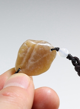 【原创】和田玉籽料原石编绳手链 天然新疆糖玉带玉筋 楼叔